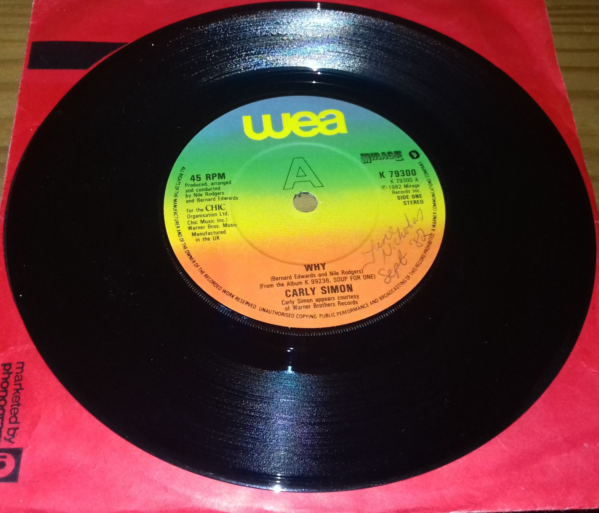 Carly Simon - Why (7", Single) (WEA, WEA, Mirage (2), Mirage (2))