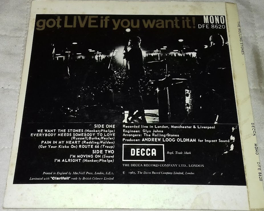 Miniature : The Rolling Stones - Got Live If You Want It! (7", EP, Mono, RP, Lab) (Decca)