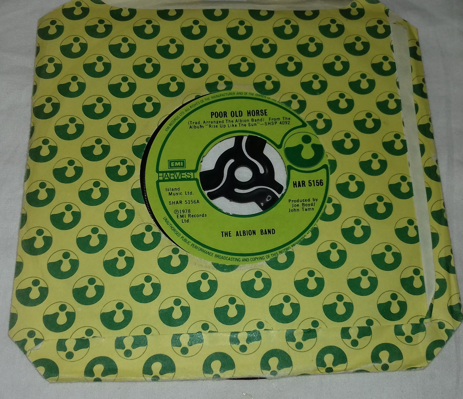 The Albion Band - Poor Old Horse (7", Single) (Harvest)