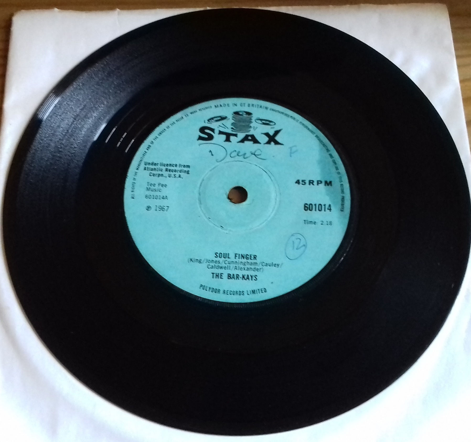 Bar-Kays - Soul Finger / Knucklehead (7", Single, Sol) (Stax)