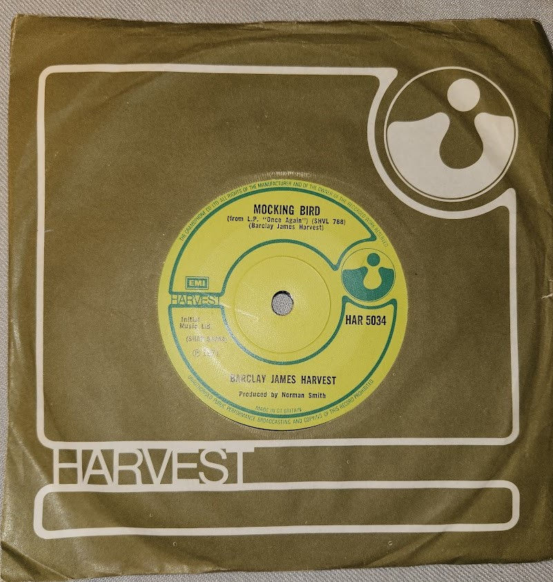 Barclay James Harvest - Mocking Bird (7", Single, Sol) (Harvest)