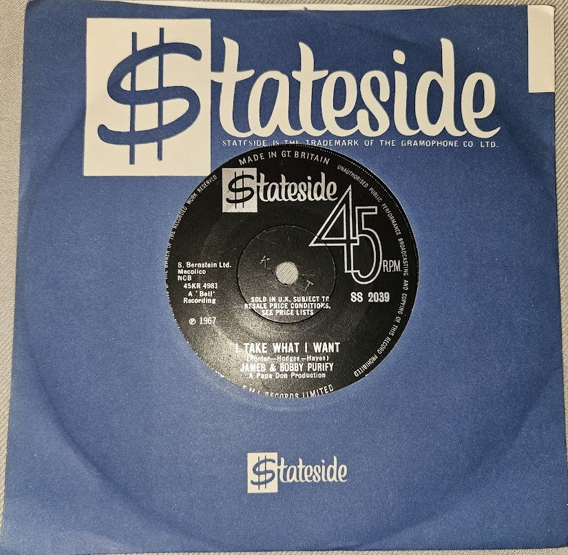 James & Bobby Purify - I Take What I Want / Sixteen Tons (7") (Stateside)