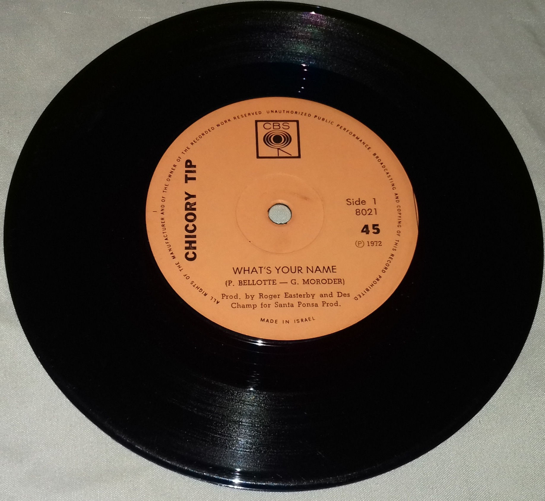 Chicory Tip - What's Your Name (7", Single) (CBS)