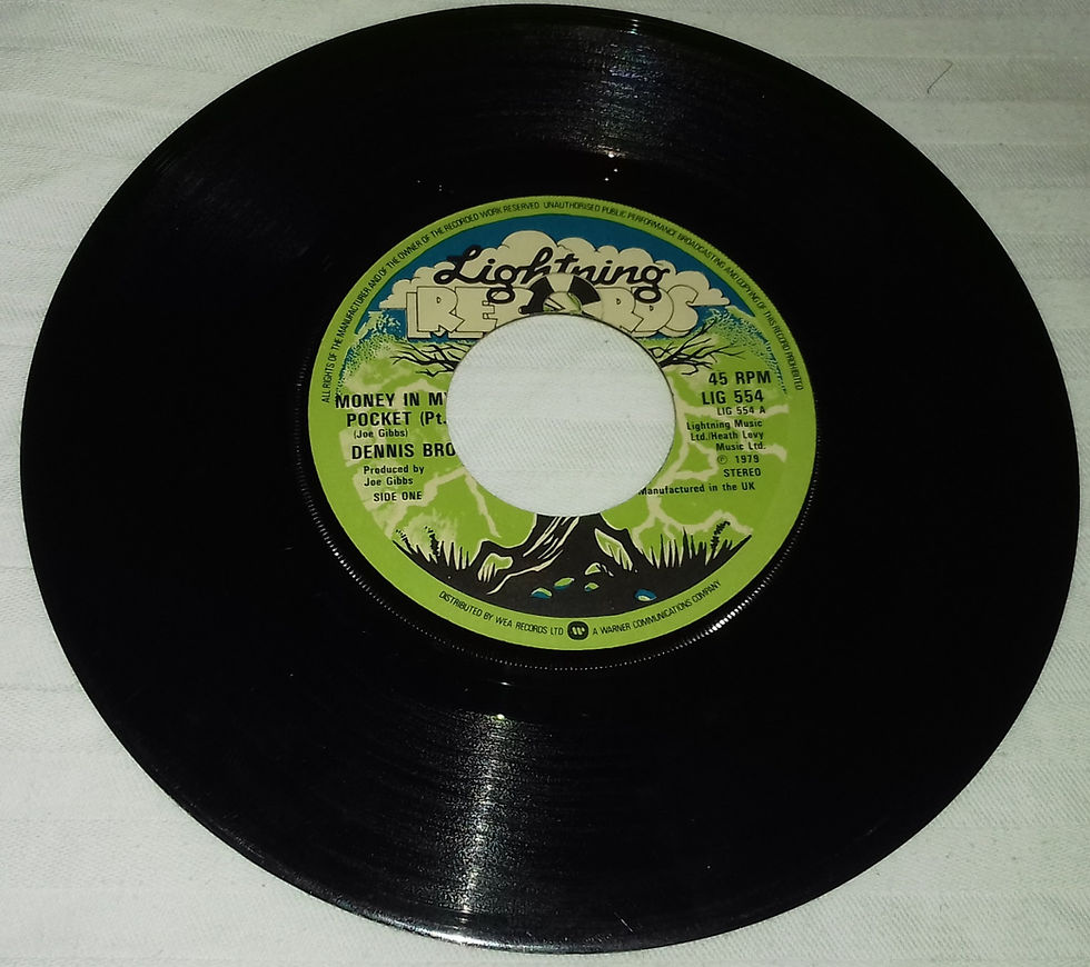Dennis Brown - Money In My Pocket (7", Single, Din) (Lightning Records (2))