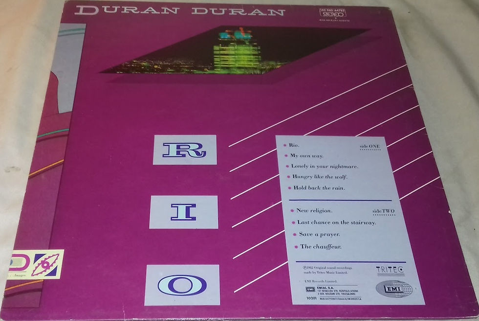 Pikkukuva: Duran Duran - Rio (LP, Album) (EMI)