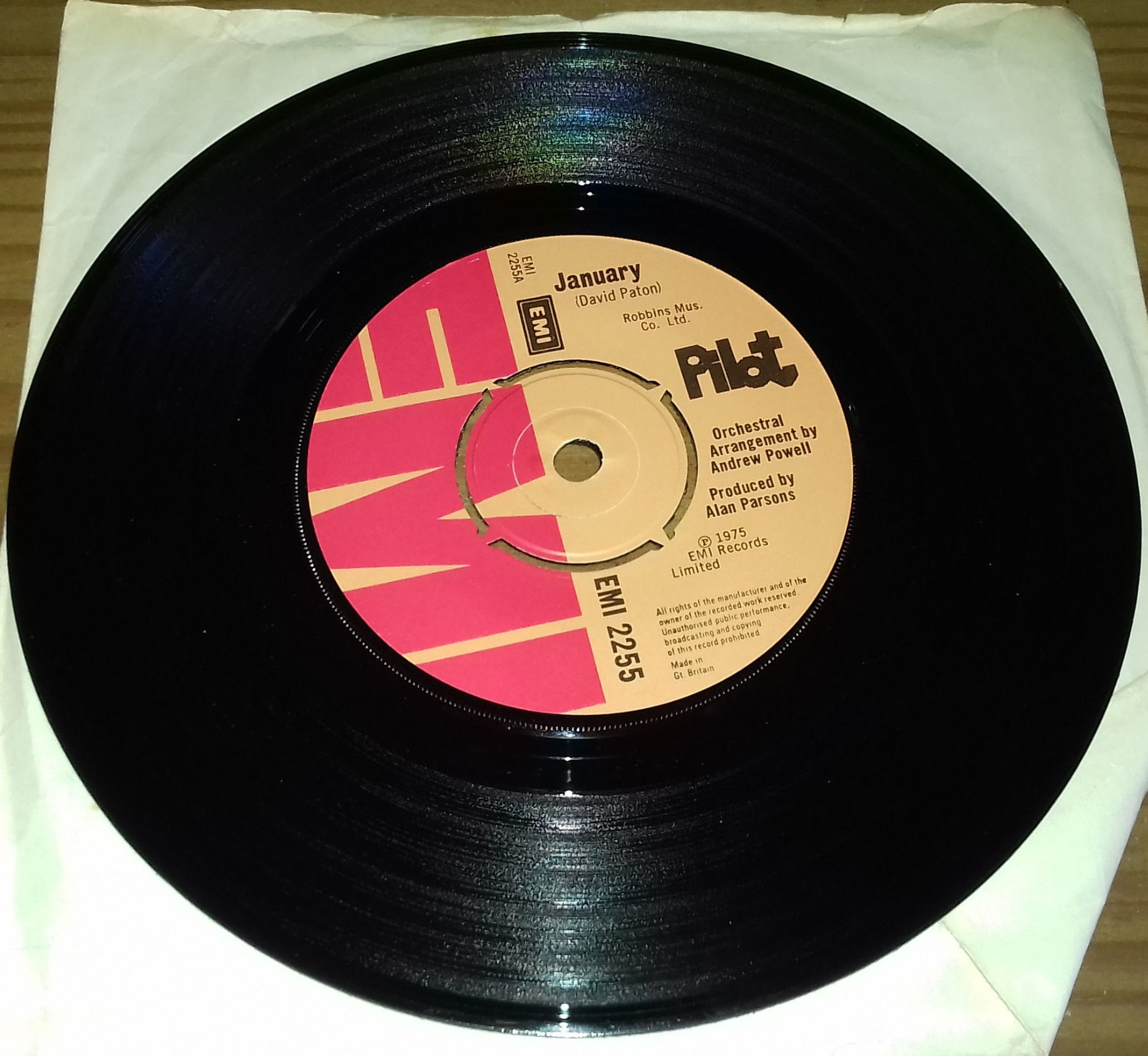 Pilot - January (7", Single, Kno) (EMI)