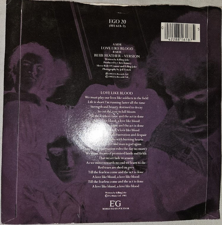 Miniature : Killing Joke - Love Like Blood (7", Single, Sil) (EG, EG)