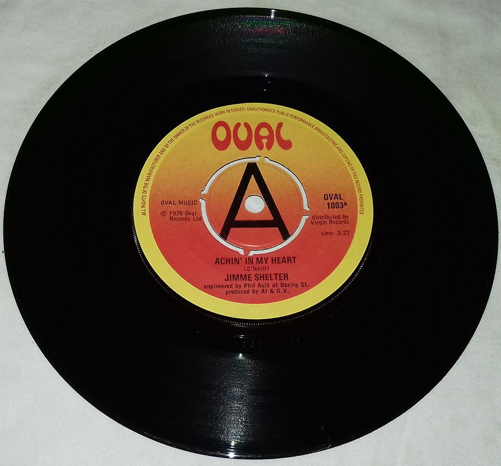Jimme Shelter - Achin' In My Heart (7", Single, Promo) (Oval (3))
