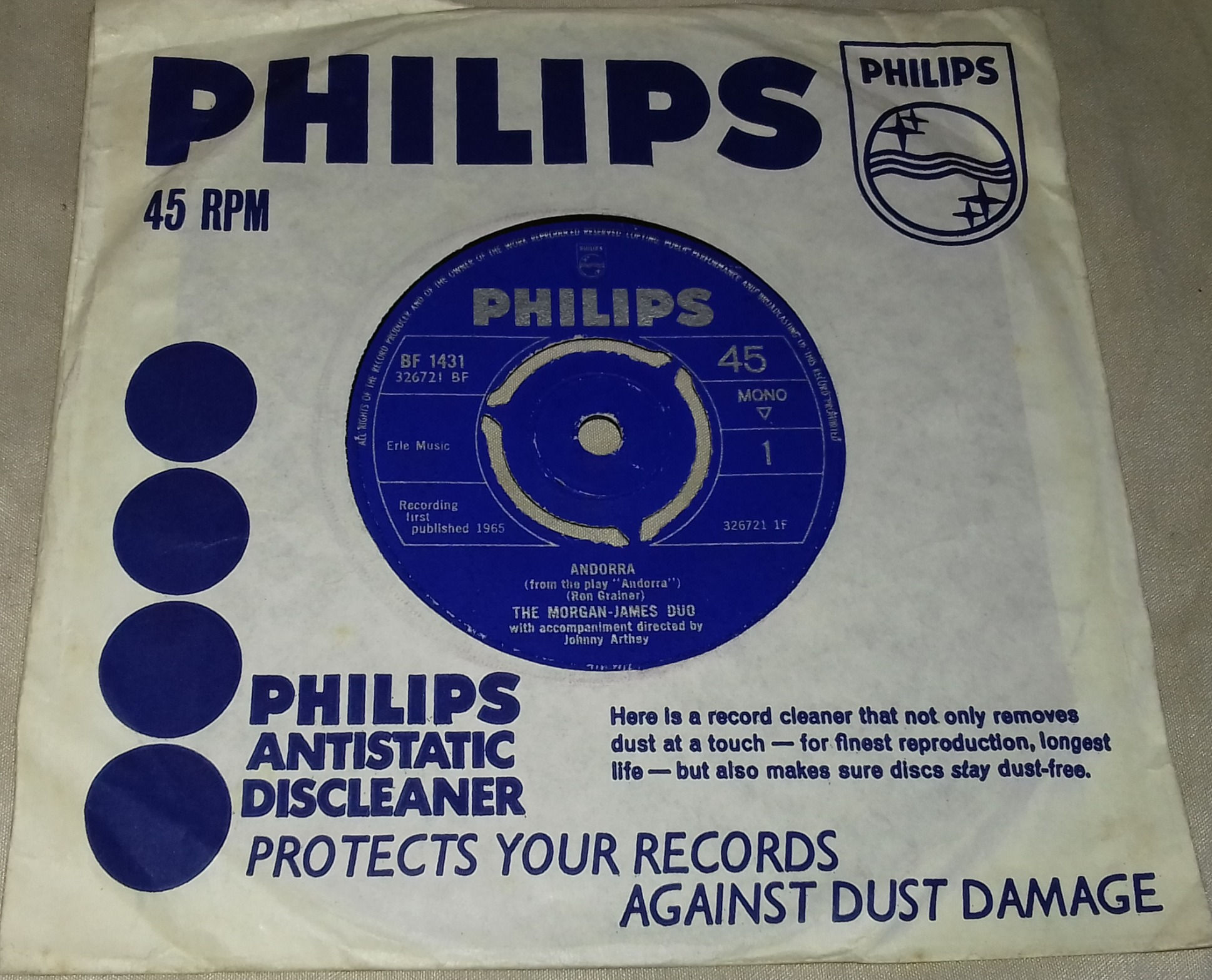 The Morgan-James Duo* - Andorra (7", Single, Mono) (Philips)