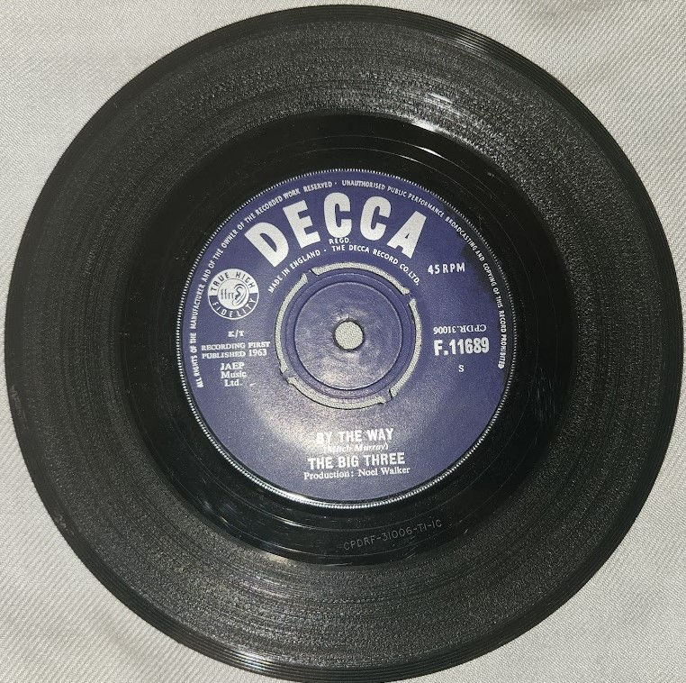 Pikkukuva: The Big Three - By The Way (7", Single, RP, JAE) (Decca)