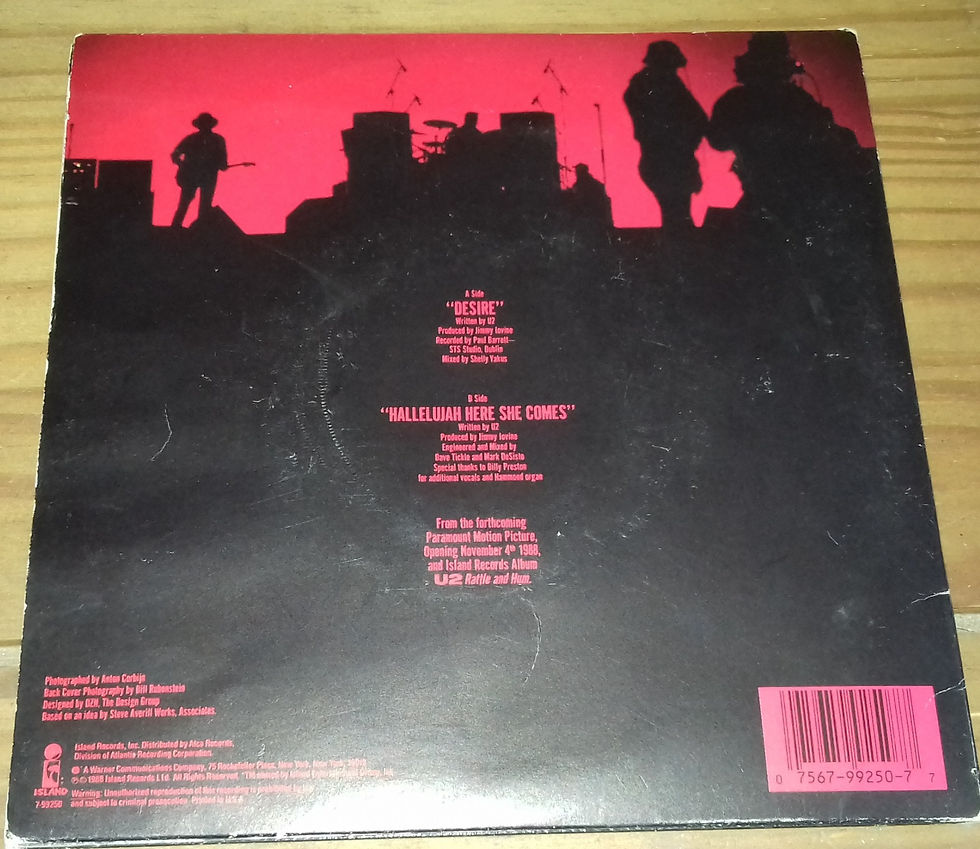 Miniatyrbild: U2 - Desire (7", Single, Gat) (Island Records)