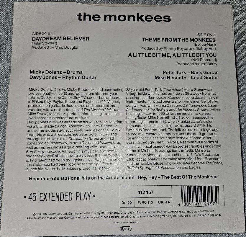 Miniatyrbild: The Monkees - Daydream Believer (7", EP) (Arista)