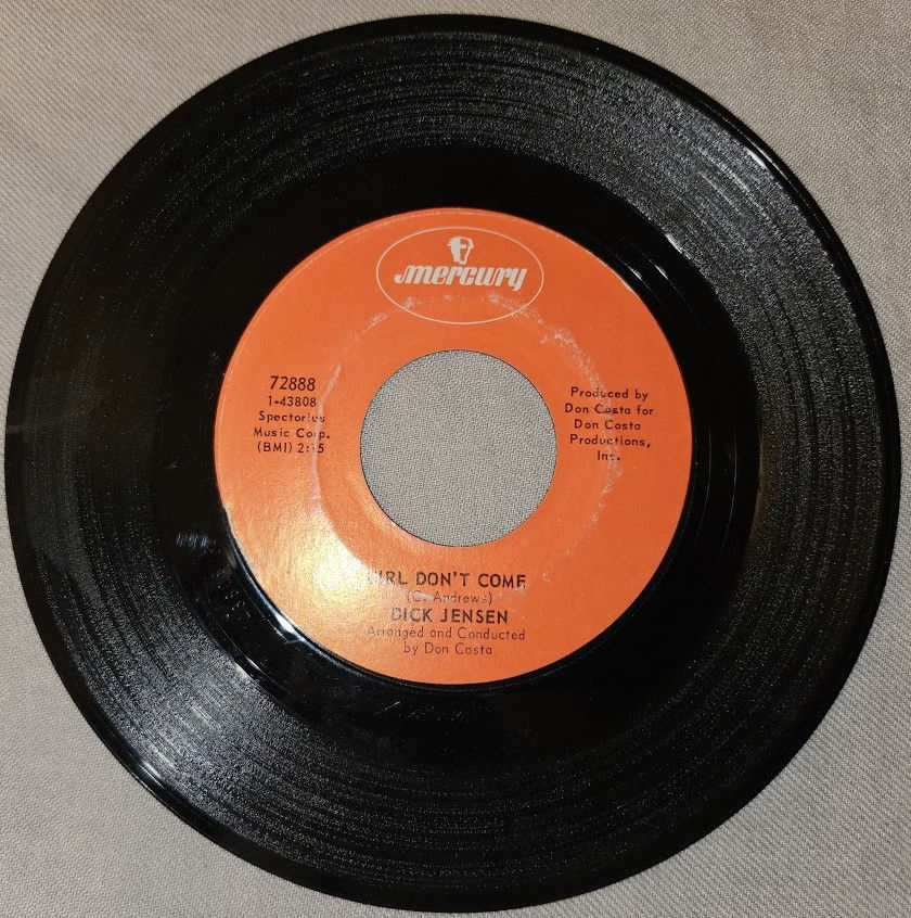 Dick Jensen - Girl Don't Come / Groove With What You've Got (7", Single) (Mercur