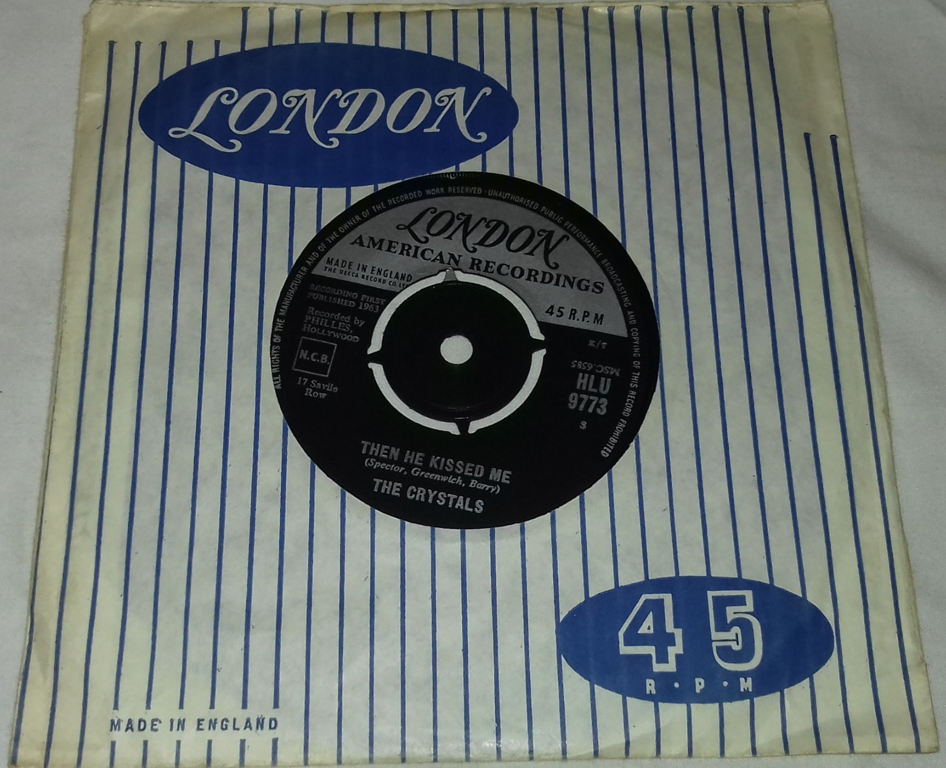 The Crystals - Then He Kissed Me (7", Single) (London American Recordings, Londo