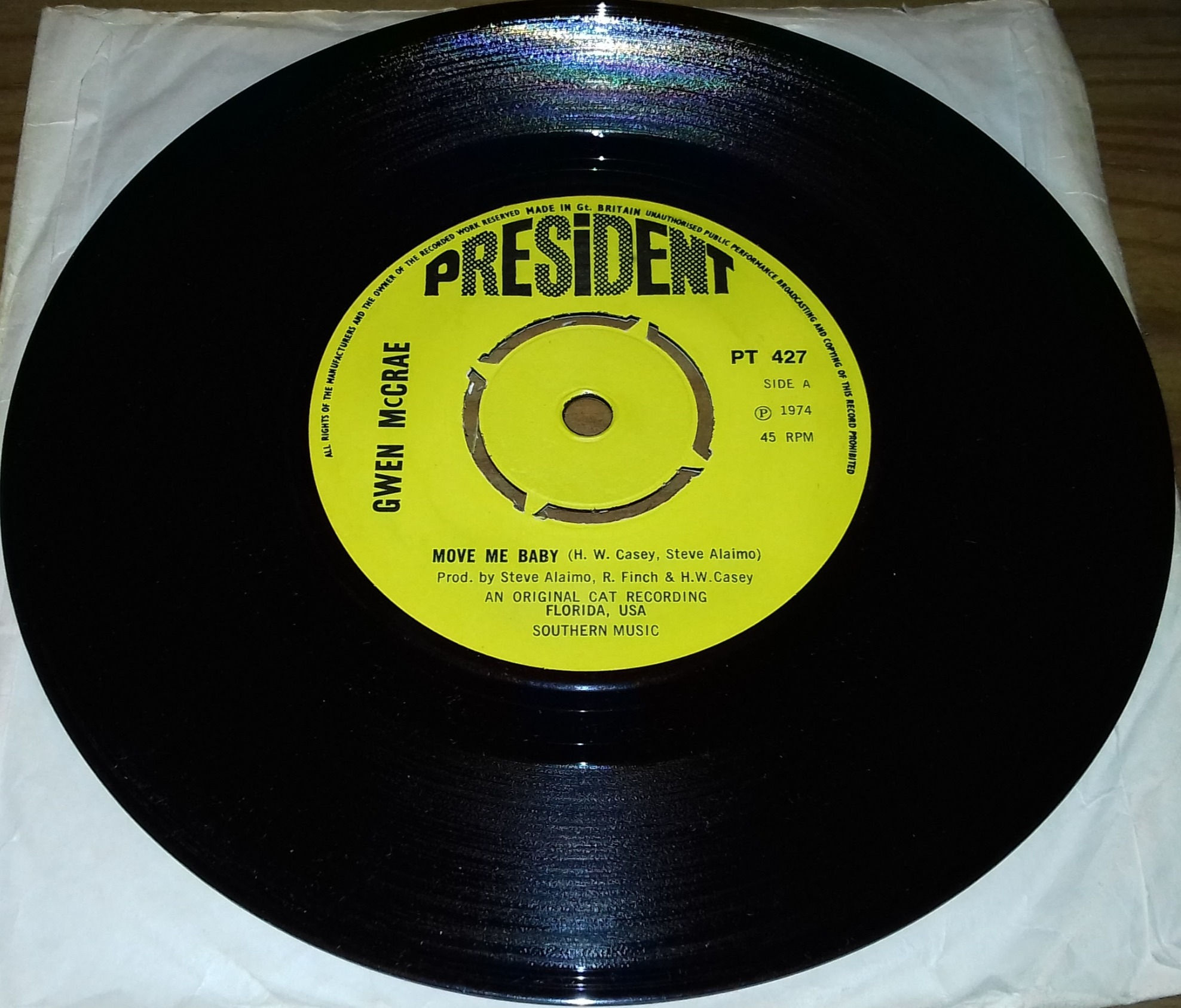 Gwen McCrae - Move Me Baby (7") (President Records)