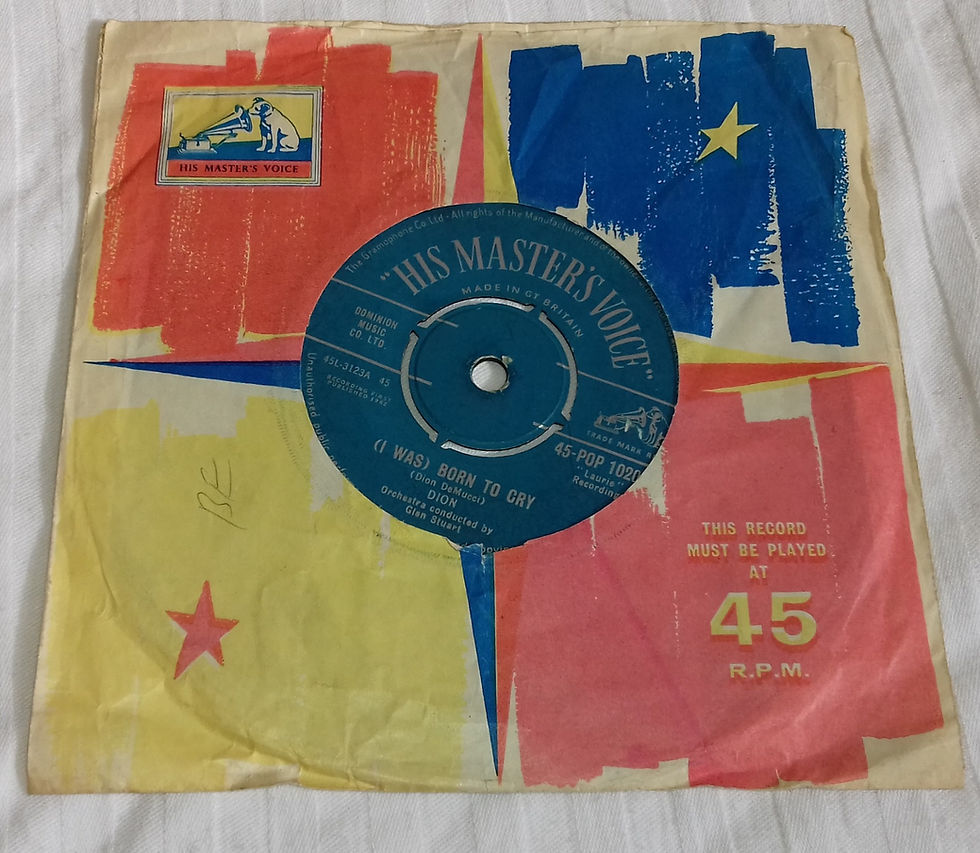 Dion - (I Was) Born To Cry (7") (His Master's Voice)