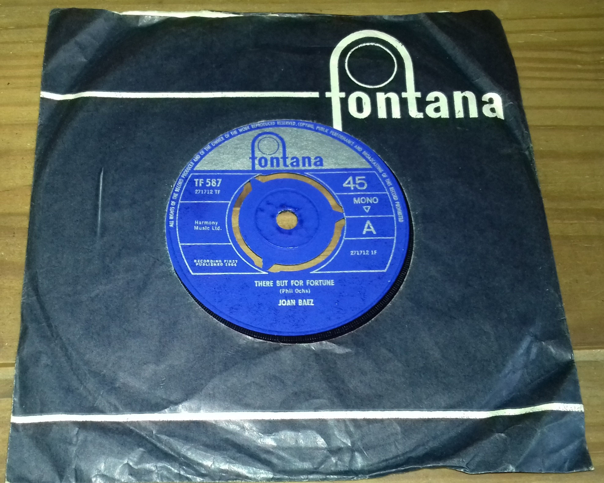 Joan Baez - There But For Fortune / Plaisir D'Amour (7", Single, Mono, Kno) (Fo