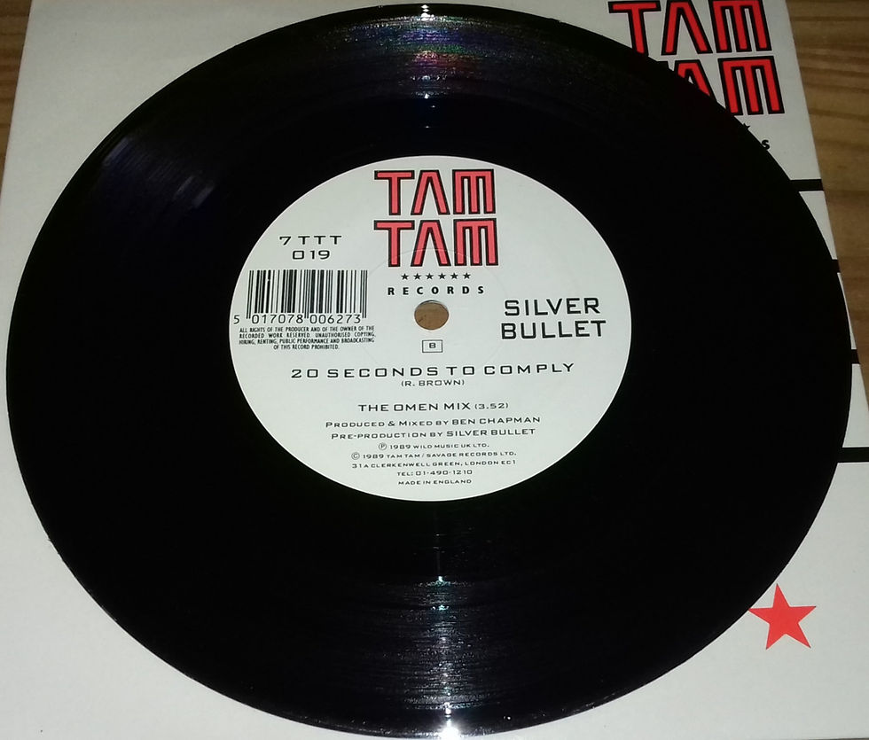 Miniatyrbild: Silver Bullet - 20 Seconds To Comply (7", Single) (Tam Tam Records)