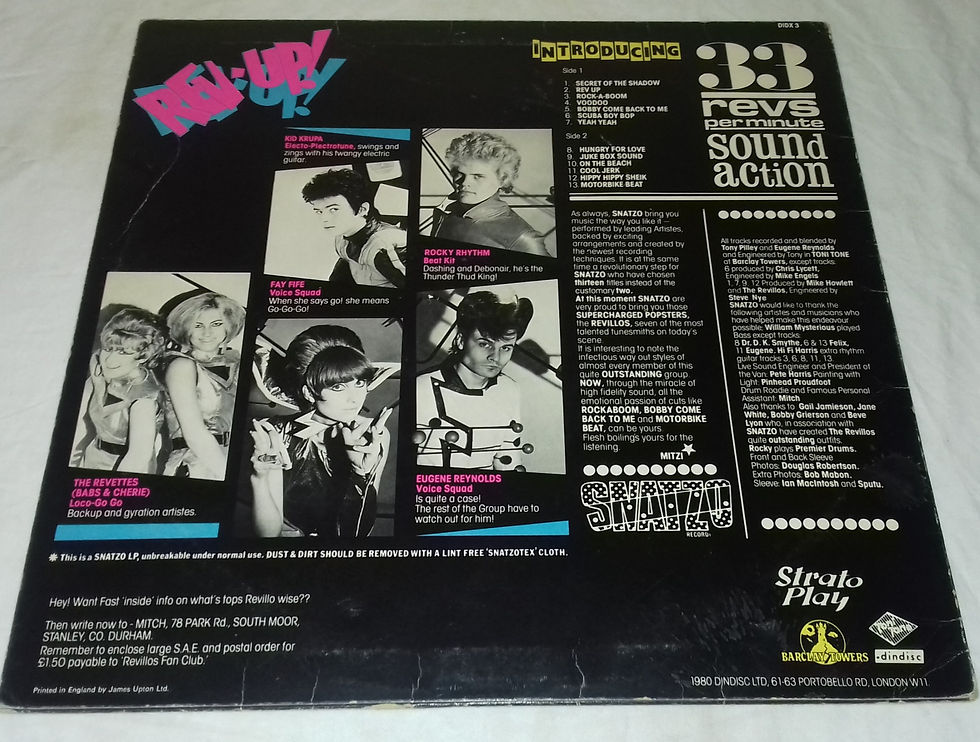 ภาพขนาดย่อ: The Revillos - Rev Up (LP, Album) (Dindisc, Snatzo Recordi)