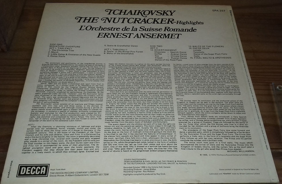 Miniatura: Tchaikovsky*, Ernest Ansermet, L'Orchestre De La Suisse Romande - The Nutcracke