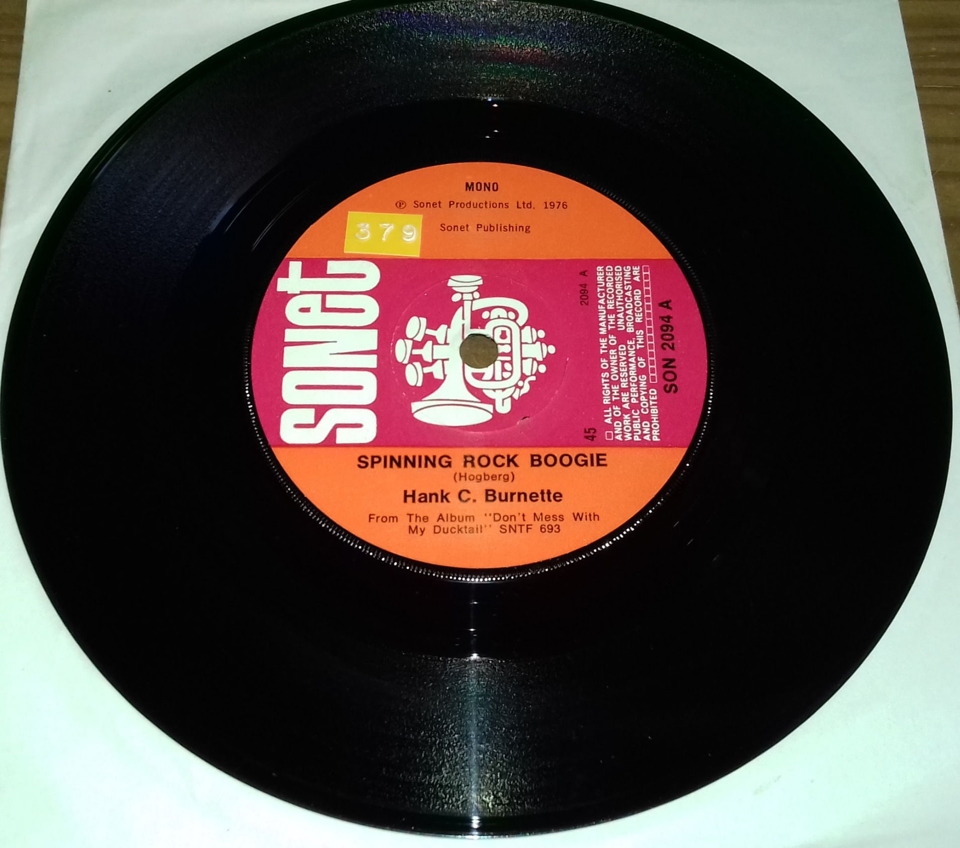 Hank C. Burnette - Spinning Rock Boogie (7", Mono, Sol) (Sonet)