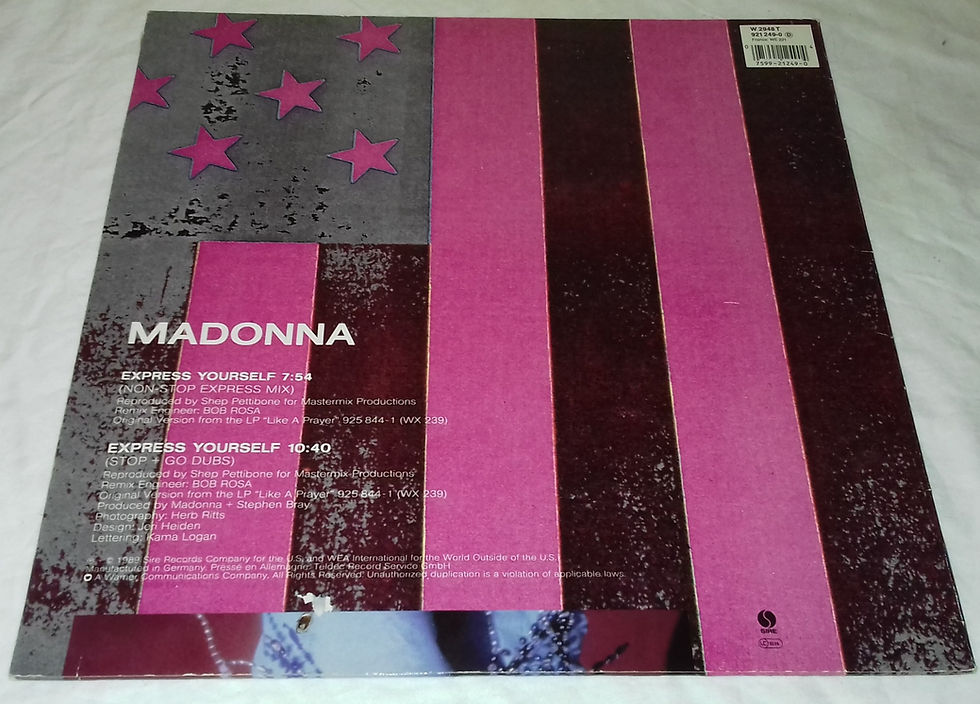 ภาพขนาดย่อ: Madonna - Express Yourself (12", Maxi) (Sire, Sire, Sire)