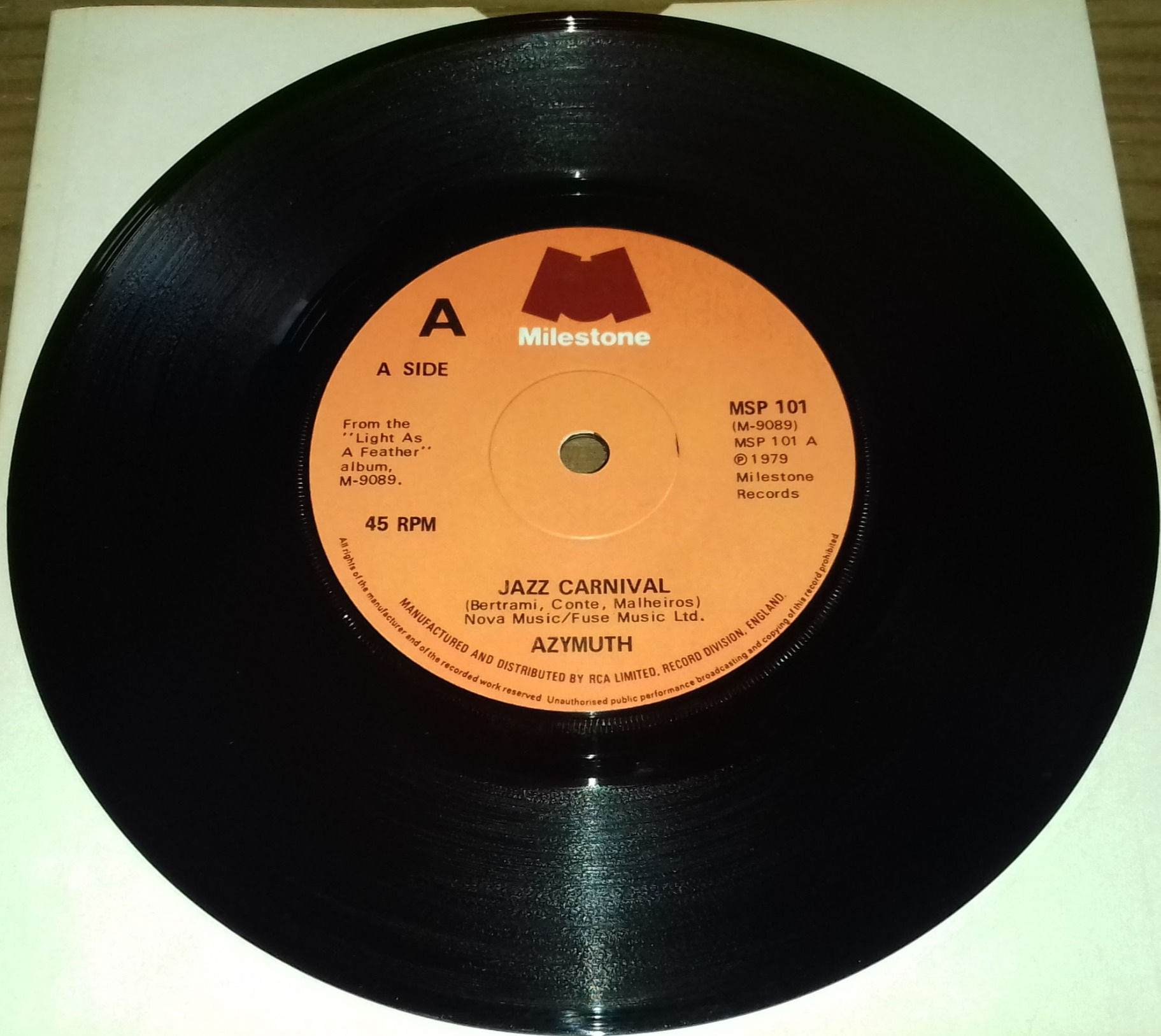 Azymuth - Jazz Carnival (7", Single, Sol) (Milestone (4), Milestone (4))
