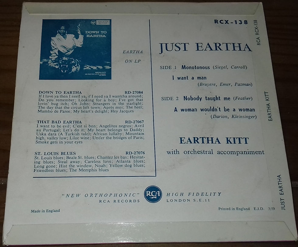 Miniature : Eartha Kitt - Just Eartha (7", EP, Tri) (RCA)