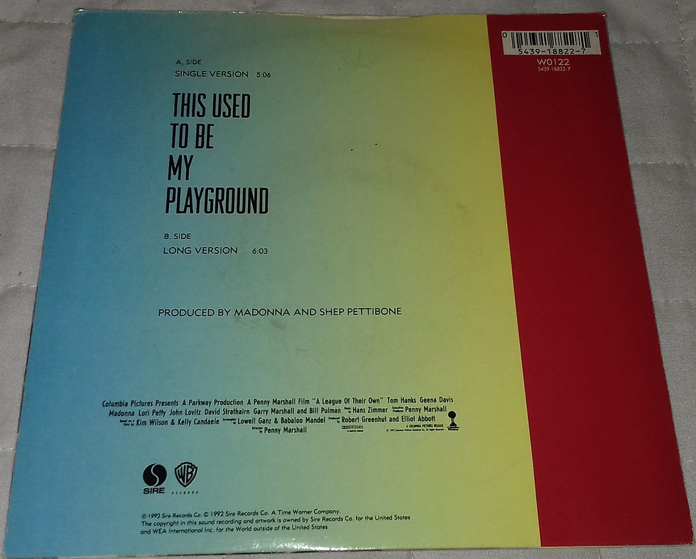 Miniaturbild: Madonna - This Used To Be My Playground (7", Single, Pap) (Warner Bros. Records,