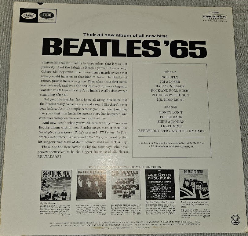 Pikkukuva: The Beatles - Beatles '65 (LP, Album, Mono, Roc) (Capitol Records, Capitol Recor
