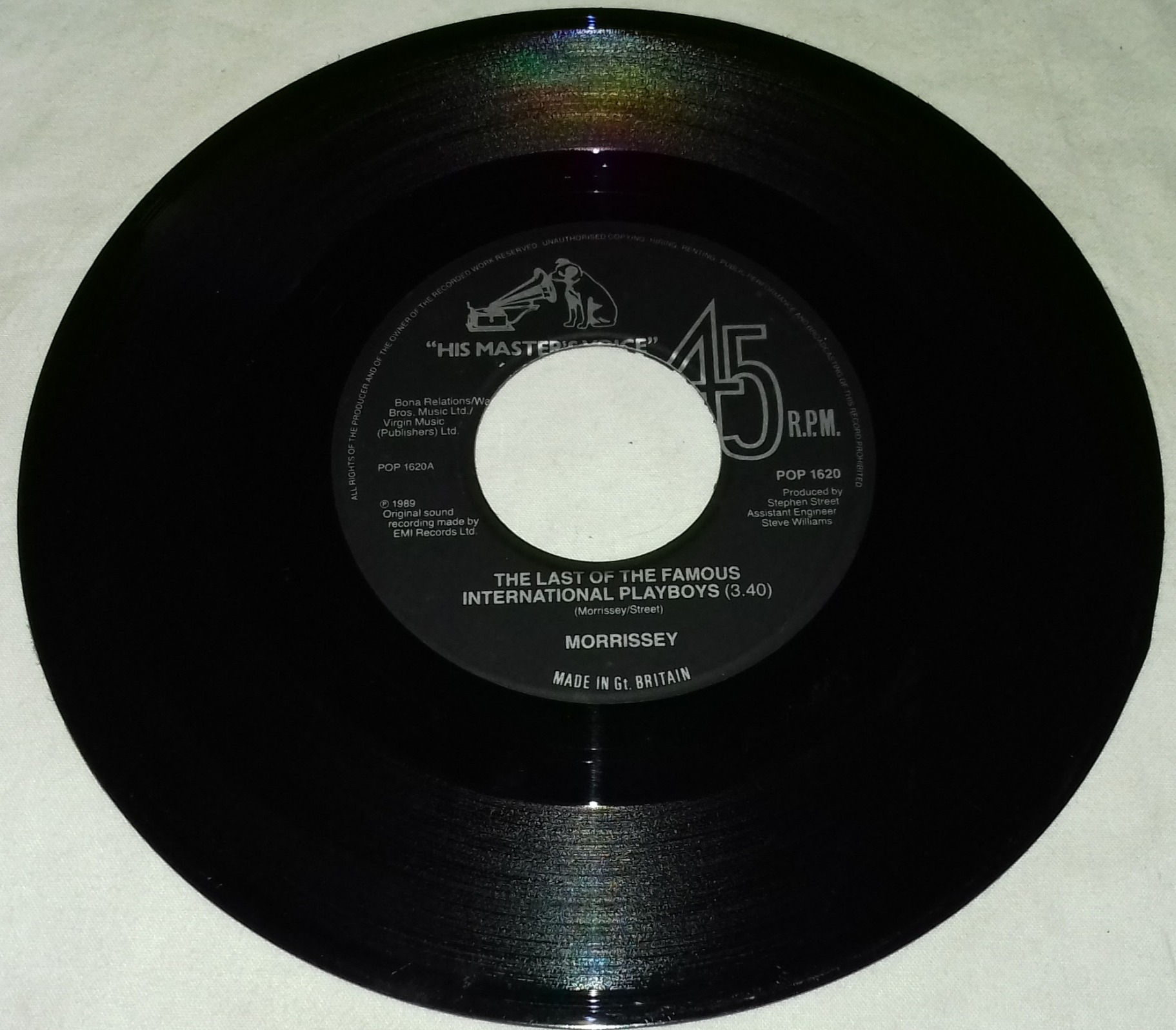 Morrissey - The Last Of The Famous International Playboys (7", Single, Jukebox)