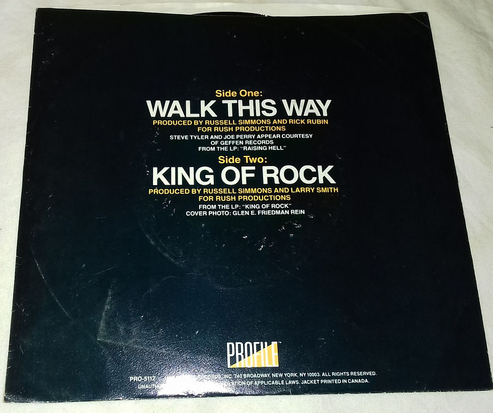 Miniature : Run DMC* - Walk This Way (7", Single, Styrene) (Profile Records)