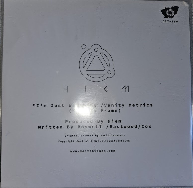 Pikkukuva: Hiem featuring Dorian Cox - "I'm Just Watching" (Lathe, 7", Single, Ltd, Cle) (D