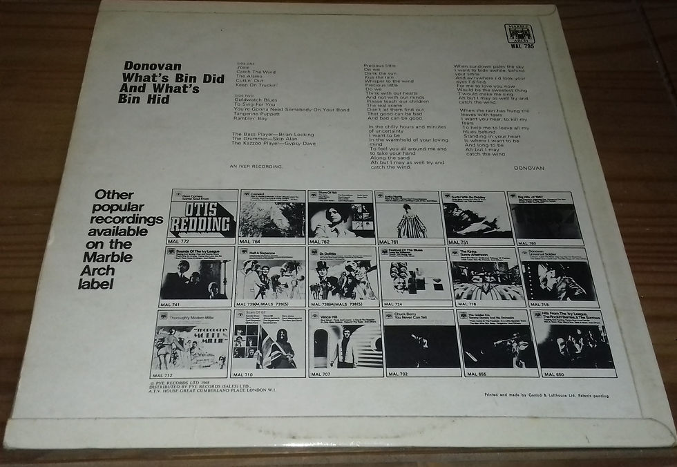 תמונה ממוזערת: Donovan - What's Bin Did And What's Bin Hid (LP, Album, Mono, RE) (Marble Arch)