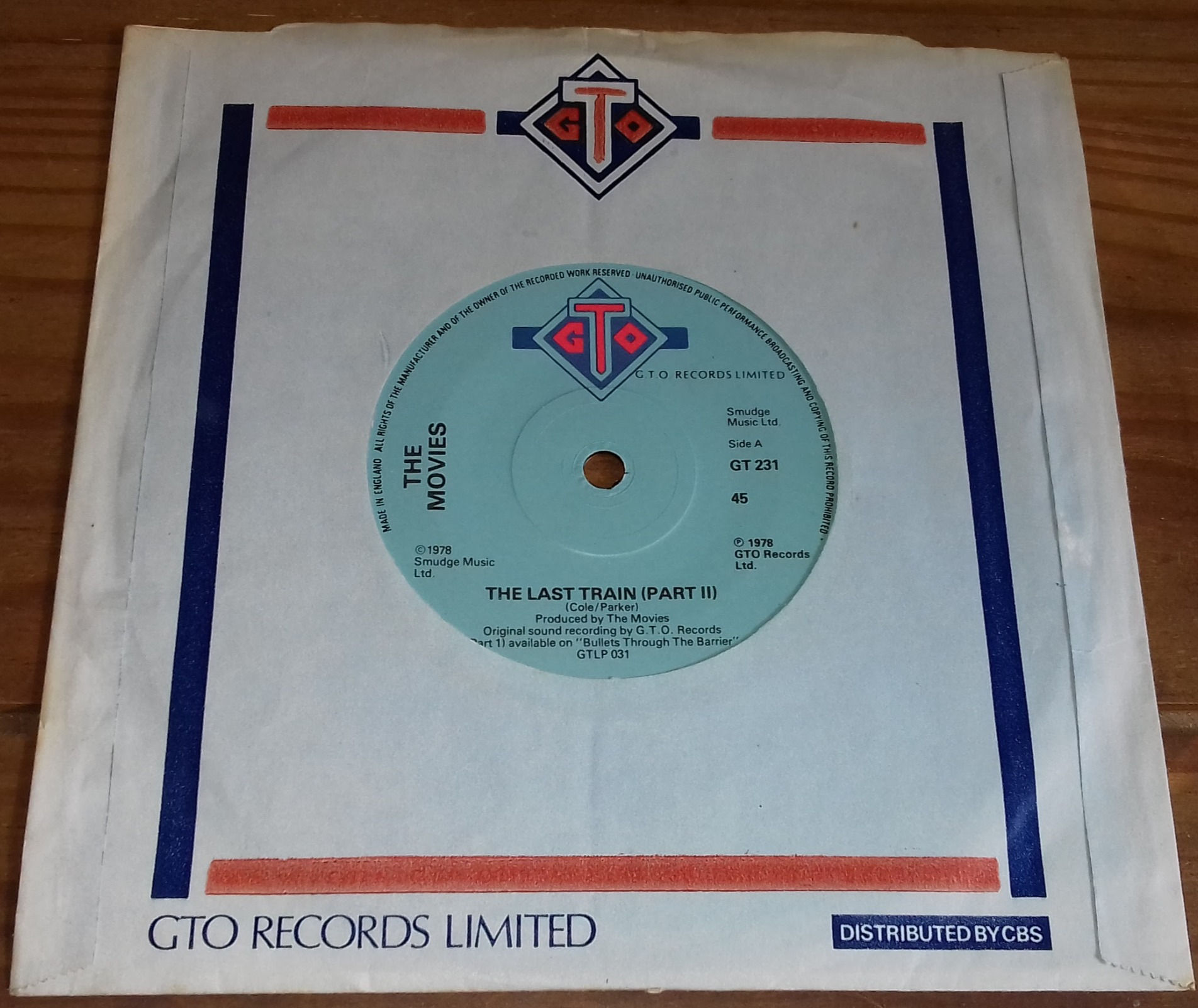 The Movies - The Last Train (Part II) (7", Single) (GTO)
