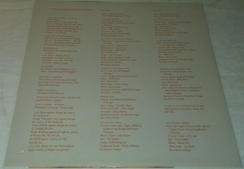 ภาพขนาดย่อ: Al Kooper - Act Like Nothing's Wrong (LP, Album, Ter) (United Artists Records)