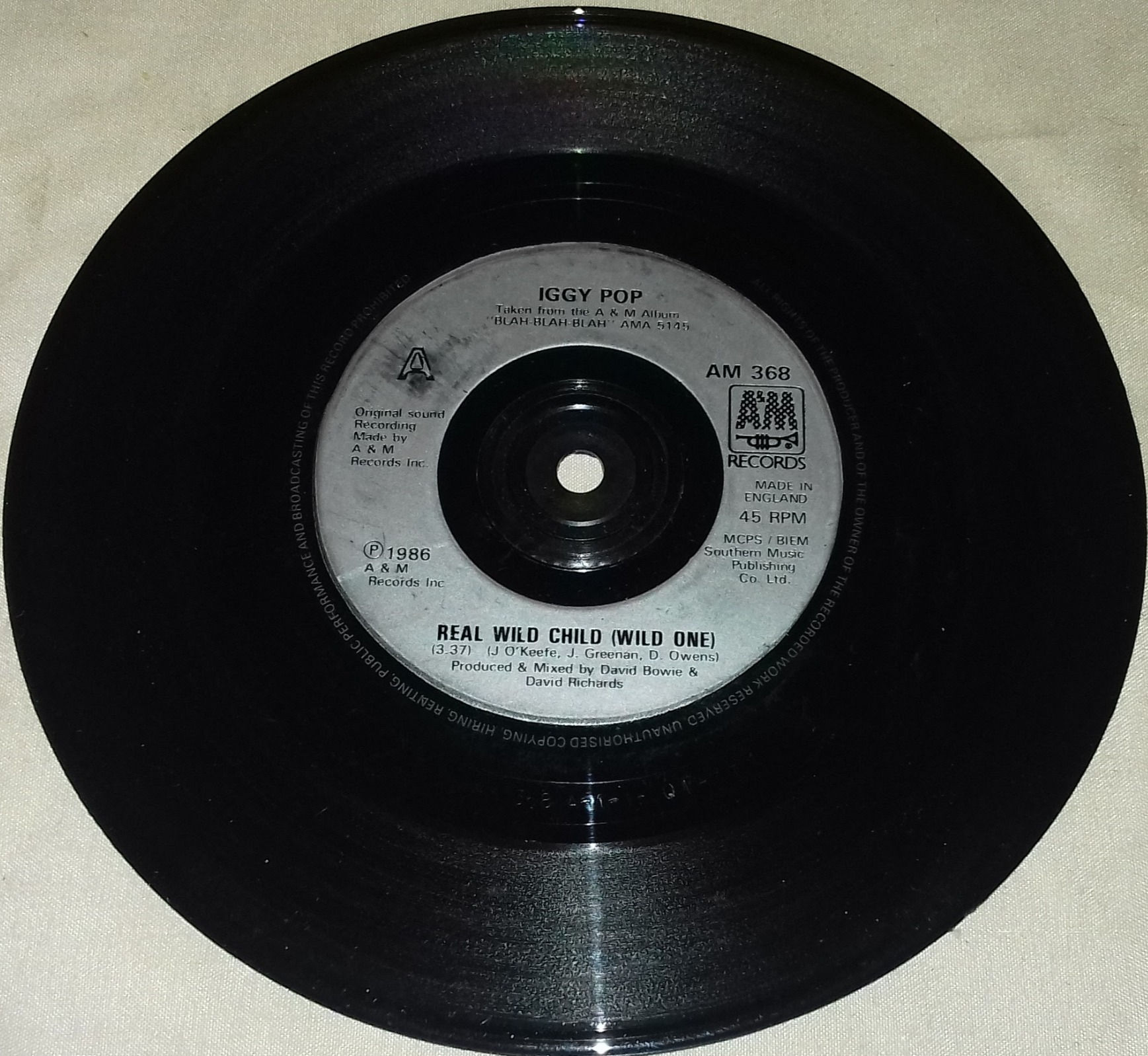 Iggy Pop - Real Wild Child (Wild One) (7", Single, Sol) (A&M Records)