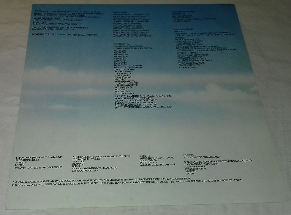 ภาพขนาดย่อ: Hawkwind - Sonic Attack (LP, Album) (RCA, Active Records (6))