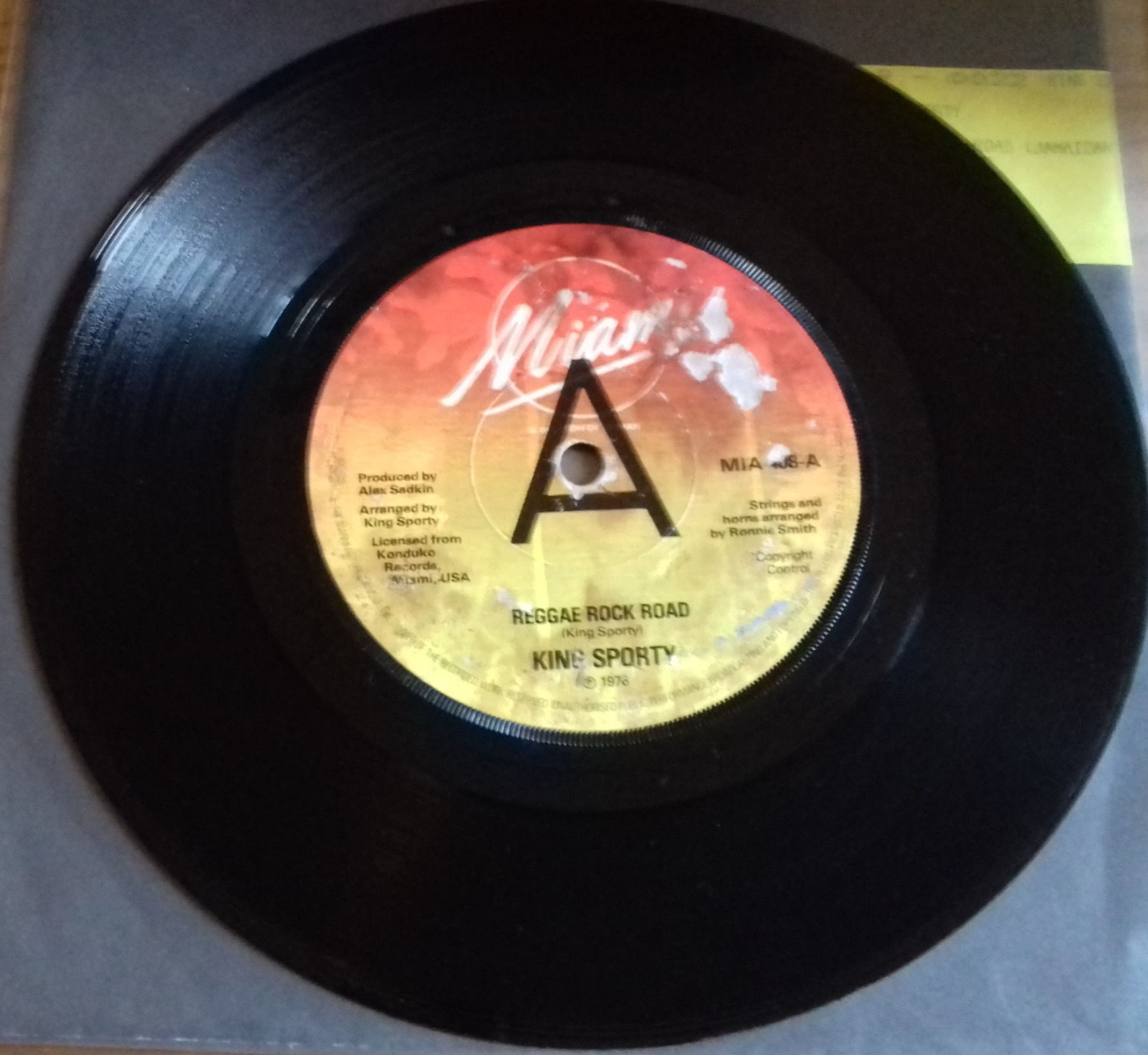 King Sporty - Reggae Rock Road (7", Single, Promo) (Miami (2))
