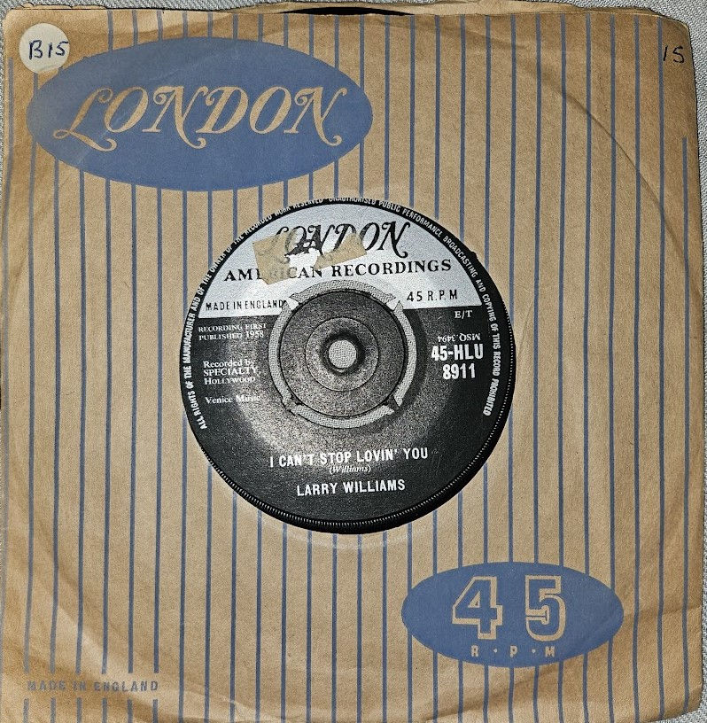 Larry Williams - I Can't Stop Lovin' You (7", Single) (London Records, Londo