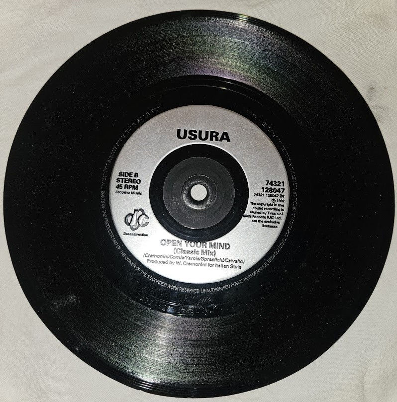 ภาพขนาดย่อ: Usura* - Open Your Mind (7", Single) (Deconstruction)