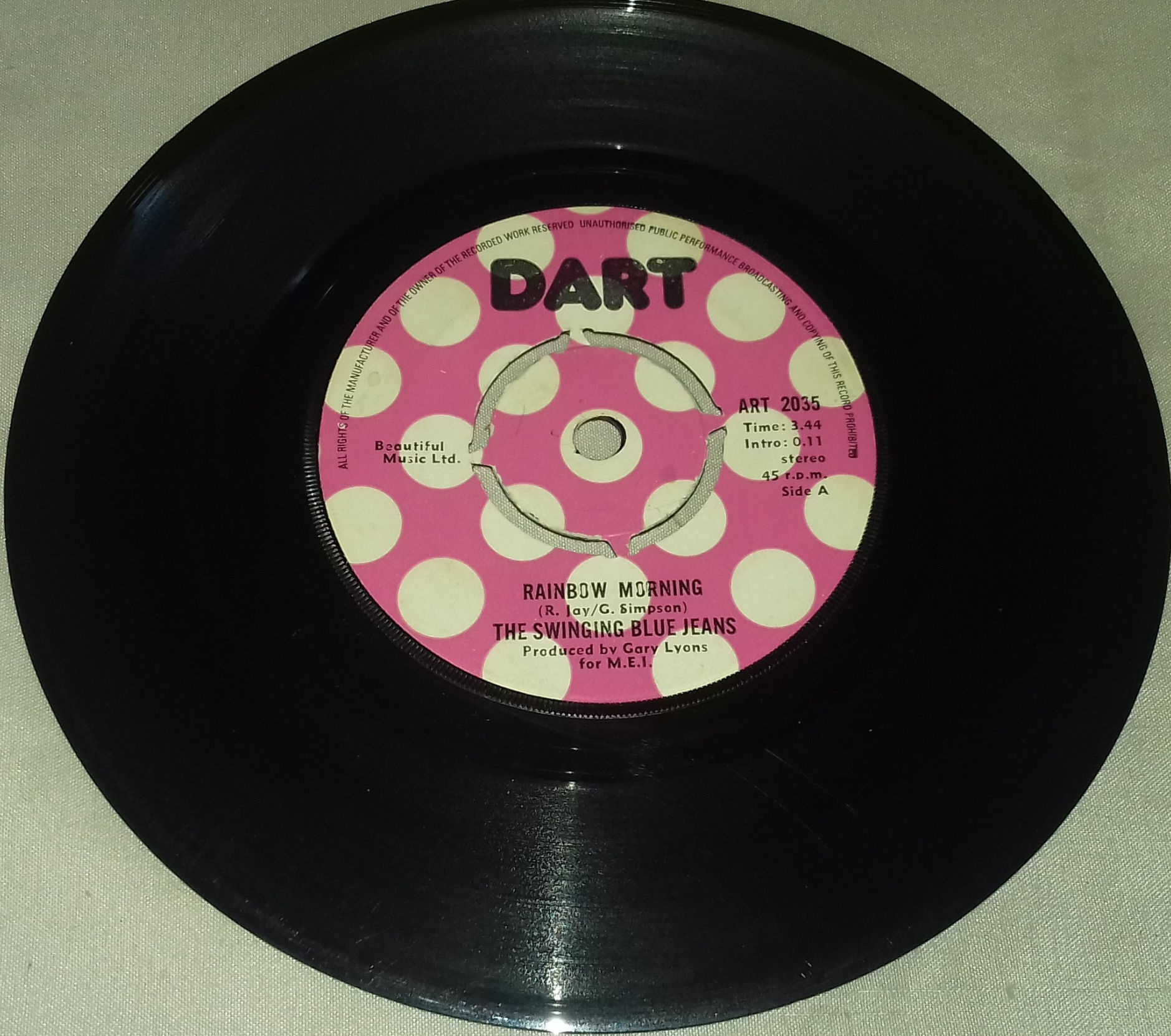 The Swinging Blue Jeans - Rainbow Morning (7", Single) (Dart)