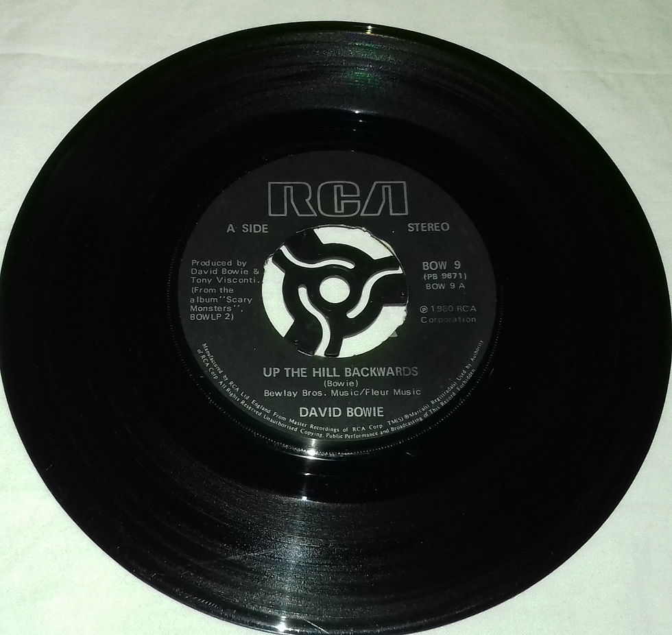 David Bowie - Up The Hill Backwards (7", Single, Bla) (RCA, RCA)