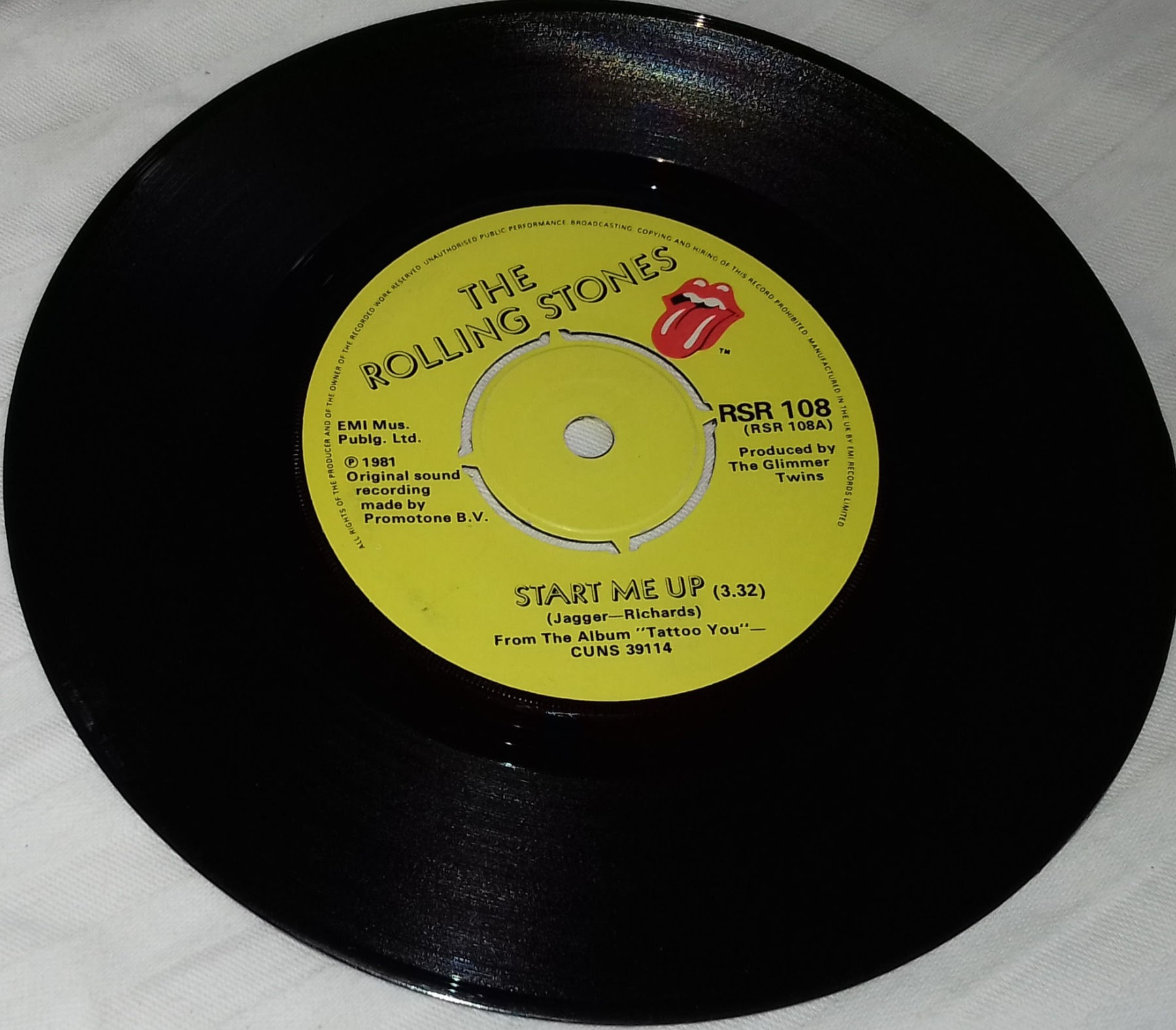 The Rolling Stones - Start Me Up (7", Single) (Rolling Stones Records)