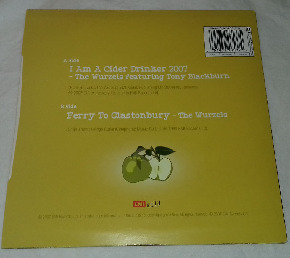 Miniature : The Wurzels Featuring Tony Blackburn - I Am A Cider Drinker 2007 (7", Single, Lt
