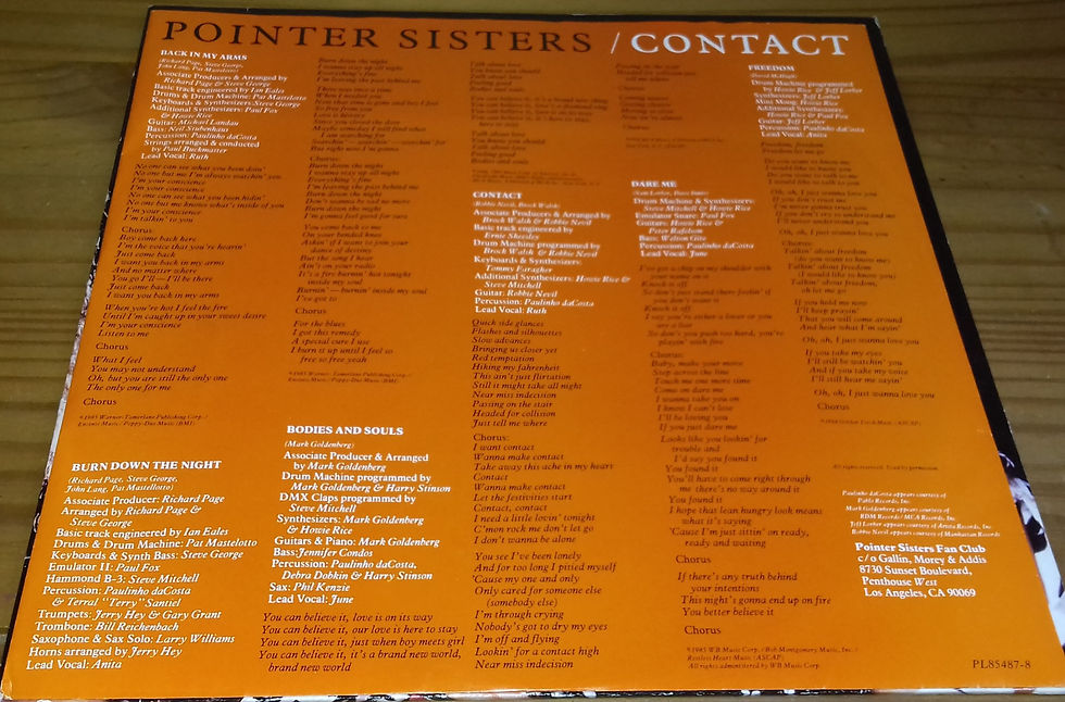 Miniatyrbild: Pointer Sisters - Contact (LP, Album) (RCA)