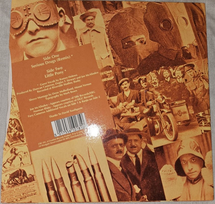Pikkukuva: BMX Bandits - Serious Drugs / Little Pony (7", Single) (Creation Records)