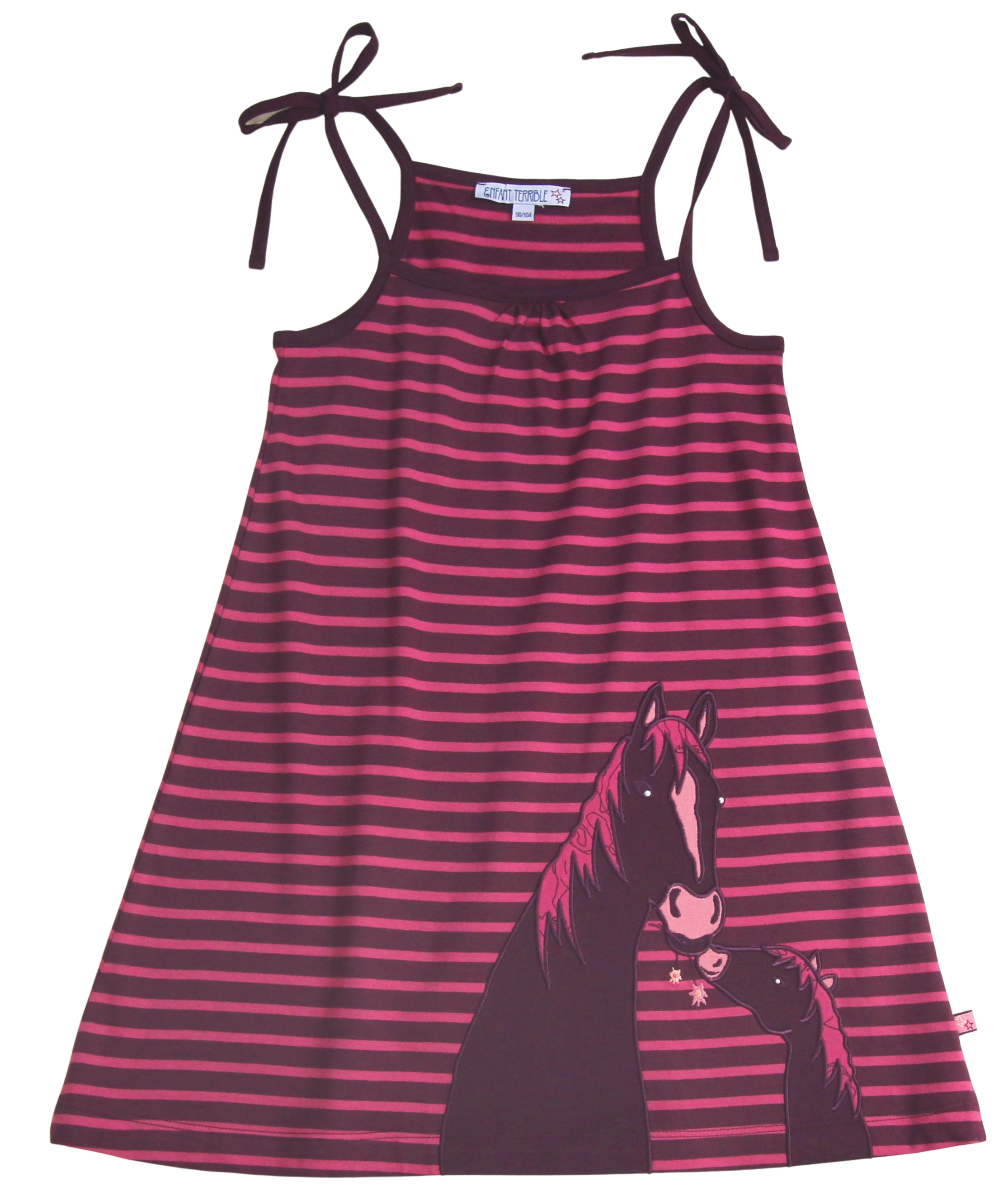 Mädchen Kleid Pferd pink Bio Baumwolle