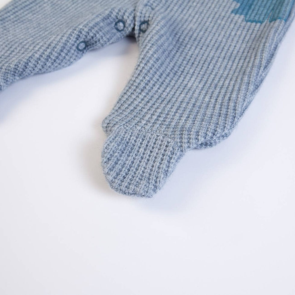 Miniaturbild: Baby Strampler blau Strick