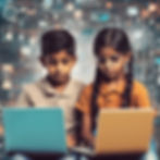 Couple of Indian kids coding together